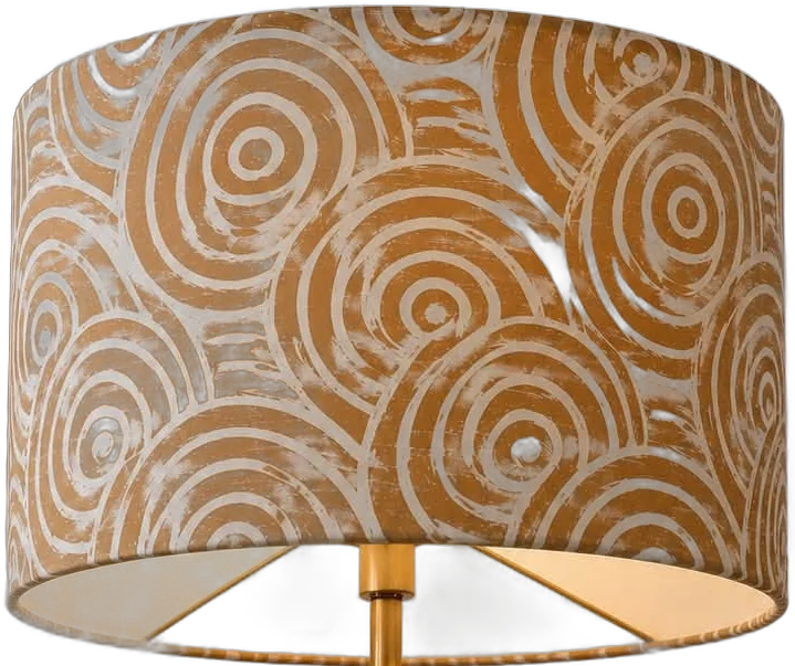 Mustard spiral-print shade