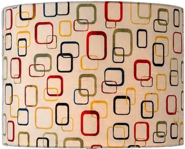 Colorful geometric-print shade